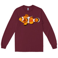 Burgundy clown fish side Long Sleeve Tee - BarkalooDesign