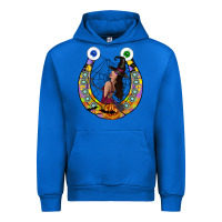 Cobalt Halloween Horseshoe Urban Hoodie - CowhideDigitalArt