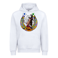 White Halloween Horseshoe Urban Hoodie - CowhideDigitalArt