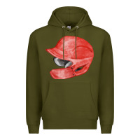 Army Green red baseball batting helmet fa element Premium Hoodie - FaDigitalArtStudio