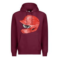 Burgundy red baseball batting helmet fa element Premium Hoodie - FaDigitalArtStudio
