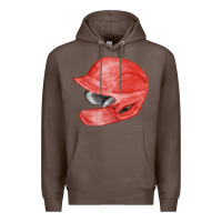 Coffee red baseball batting helmet fa element Premium Hoodie - FaDigitalArtStudio