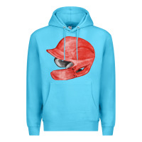 Ocean Blue red baseball batting helmet fa element Premium Hoodie - FaDigitalArtStudio