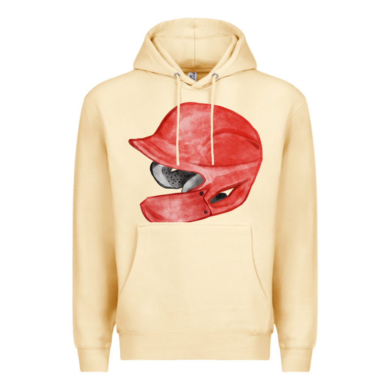 Red Baseball Batting Helmet Fa Element Premium Hoodie by FaDigitalArtStudio | Teevron