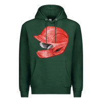 Sports Green red baseball batting helmet fa element Premium Hoodie - FaDigitalArtStudio
