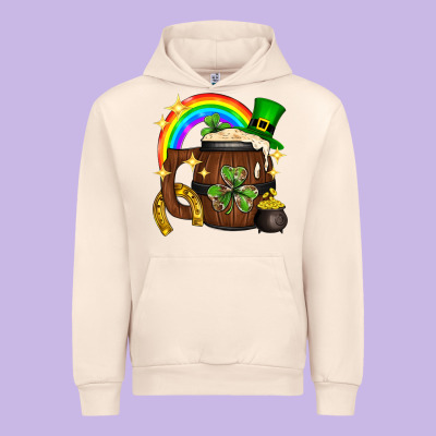 St. Patricks Day Barrel Beer Urban Hoodie Designed By Neo Western