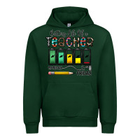 Forest Green battery life of a teacher monday friday Urban Hoodie - CowhideDigitalArt