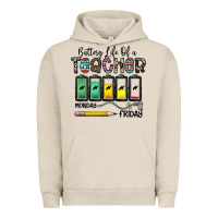 Pigment French Oak battery life of a teacher monday friday Urban Hoodie - CowhideDigitalArt