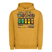 Pigment Peanut Butter battery life of a teacher monday friday Urban Hoodie - CowhideDigitalArt