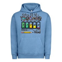 Battery Life Of A Teacher Monday Friday Urban Hoodie | Teevron