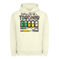 Pigment Pistachio battery life of a teacher monday friday Urban Hoodie - CowhideDigitalArt