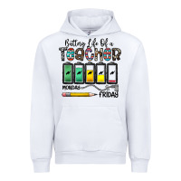 White battery life of a teacher monday friday Urban Hoodie - CowhideDigitalArt