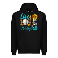 Black live love volleyball Premium Hoodie - HRA Design Shop