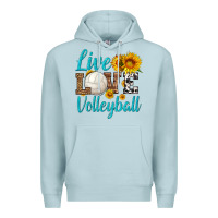 Blue Mist live love volleyball Premium Hoodie - HRA Design Shop