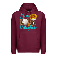 Burgundy live love volleyball Premium Hoodie - HRA Design Shop