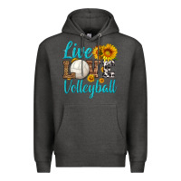Charcoal Heather live love volleyball Premium Hoodie - HRA Design Shop