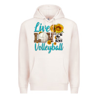 Pale Pink live love volleyball Premium Hoodie - HRA Design Shop