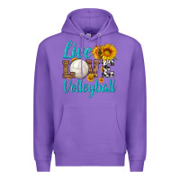 Purple live love volleyball Premium Hoodie - HRA Design Shop