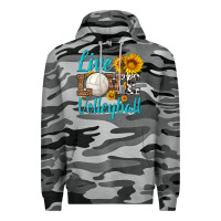 Slate Camo live love volleyball Premium Hoodie - HRA Design Shop