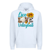 White live love volleyball Premium Hoodie - HRA Design Shop