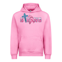 Fuchsia Pink strong with cross ribbon Urban Hoodie - HRA Design Shop