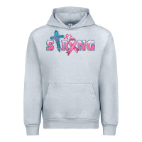 Heather Grey strong with cross ribbon Urban Hoodie - HRA Design Shop
