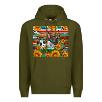 Army Green Easter eggs sunflower gemstone tumbler Easter Day Premium Hoodie - Neo Western