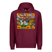 Burgundy Easter eggs sunflower gemstone tumbler Easter Day Premium Hoodie - Neo Western