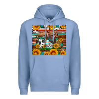 Colony Blue Easter eggs sunflower gemstone tumbler Easter Day Premium Hoodie - Neo Western