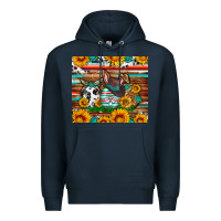 Navy Easter eggs sunflower gemstone tumbler Easter Day Premium Hoodie - Neo Western
