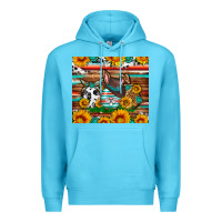 Ocean Blue Easter eggs sunflower gemstone tumbler Easter Day Premium Hoodie - Neo Western
