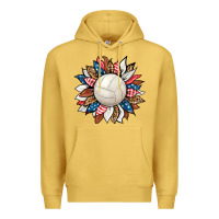 Antique Gold volleyball sunflower Premium Hoodie - HRA Design Shop
