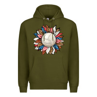 Army Green volleyball sunflower Premium Hoodie - HRA Design Shop