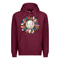 Burgundy volleyball sunflower Premium Hoodie - HRA Design Shop