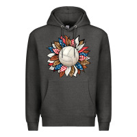 Charcoal Heather volleyball sunflower Premium Hoodie - HRA Design Shop