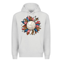 Dove Grey volleyball sunflower Premium Hoodie - HRA Design Shop