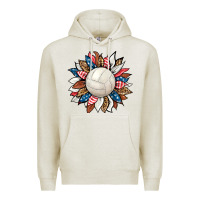 Oatmeal Heather volleyball sunflower Premium Hoodie - HRA Design Shop