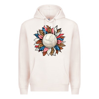 Pale Pink volleyball sunflower Premium Hoodie - HRA Design Shop