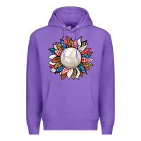 Purple volleyball sunflower Premium Hoodie - HRA Design Shop
