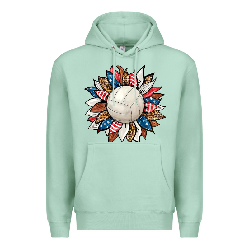 Volleyball Sunflower Premium Hoodie by HRA Design Shop | Teevron