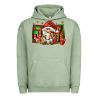 Pigment Oil Green joy santa gnomes Urban Hoodie - FaDigitalArtStudio