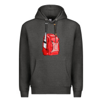 Charcoal Heather red bat backpack fa element Premium Hoodie - FaDigitalArtStudio