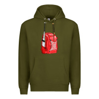 Army Green red bat backpack fa element Premium Hoodie - FaDigitalArtStudio