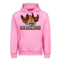 Fuchsia Pink crazychickens Urban Hoodie - CowhideDigitalArt