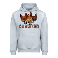 Heather Grey crazychickens Urban Hoodie - CowhideDigitalArt