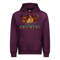 Mauve Wine crazychickens Urban Hoodie - CowhideDigitalArt