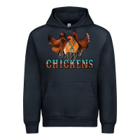 Navy crazychickens Urban Hoodie - CowhideDigitalArt