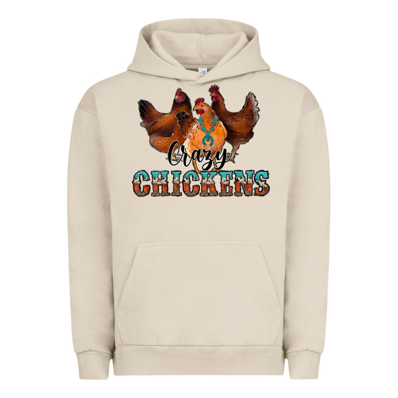 Crazychickens Urban Hoodie by CowhideDigitalArt | Teevron