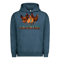 Pigment Midnight Navy crazychickens Urban Hoodie - CowhideDigitalArt