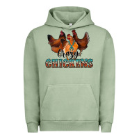Pigment Oil Green crazychickens Urban Hoodie - CowhideDigitalArt